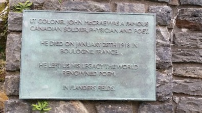 plaque acknowledging flanders field poet