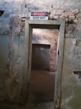 doorway with keep out sign