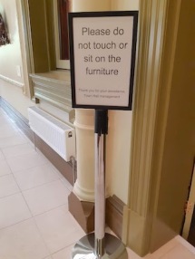 sign requesting no touching