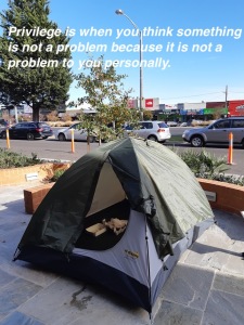 protest about homeless